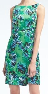 NWT Banana Republic Green Floral Apron Dress Sz 0
